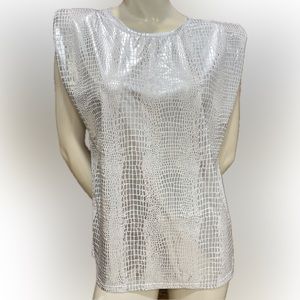 Runway Paris metallic top M/l silver